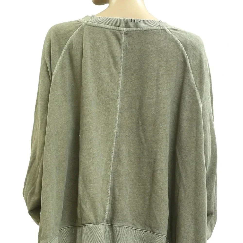Free People Rework It & Reverse It Sweatshirt Top Oversized Cotton M NWT 283685
